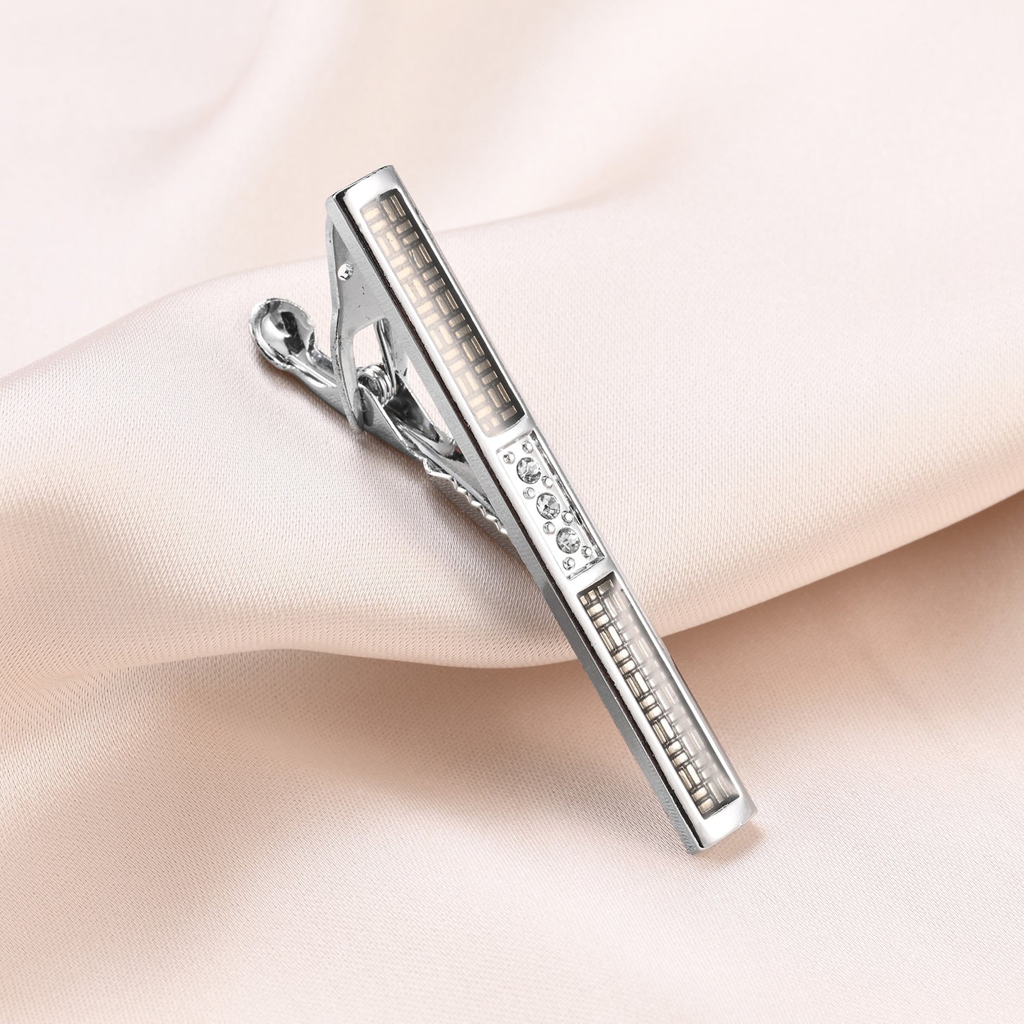 UJOY Skinny Tie Clips Silver Necktie Shirts Bar Pins Box Packed Gift for Men
