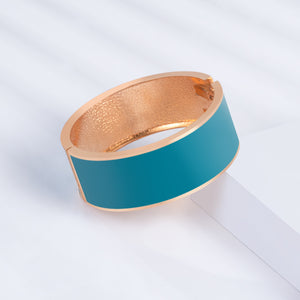 UJOY Cloisonne Bracelet Openable Hinge Gold Cuff Bangle Jewelry Gift for Women