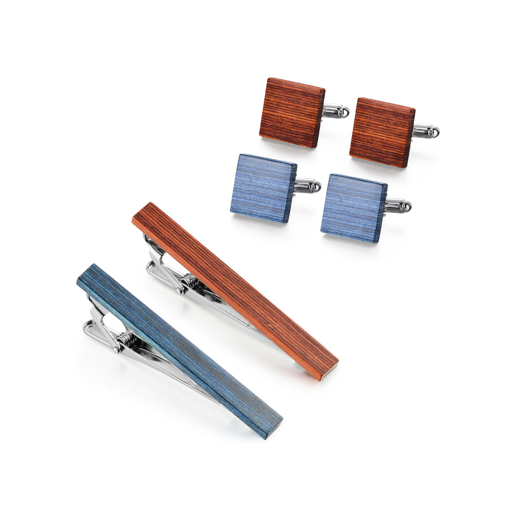 UJOY Cufflinks and Studs Set Blanks Colorful Shirt Tuxedo Buttons Packed in Cufflink Box for Men