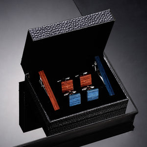 UJOY Cufflinks and Studs Set Blanks Colorful Shirt Tuxedo Buttons Packed in Cufflink Box for Men