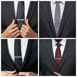 UJOY Tie Clips for Men, 8 Pcs Tie Bars Pinch Clip Colorful Set 2.3 Inches Business Shirt Necktie Parts