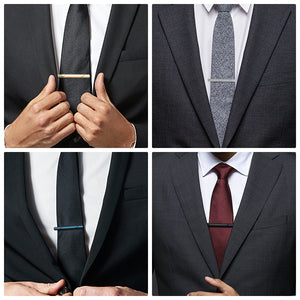 UJOY Tie Clips for Men, 8 Pcs Tie Bars Pinch Clip Set Silver Black Gold Blue 2.3 Inches Business Shirt Necktie Parts