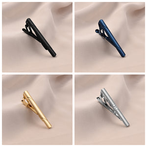 UJOY Tie Clips for Men, 8 Pcs Tie Bars Pinch Clip Set Silver Black Gold Blue 2.3 Inches Business Shirt Necktie Parts