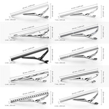 Cargar imagen en el visor de la galería, UJOY Tie Clips for Men, 10 Pcs Tie Bars Pinch Clip Set Silver 2.3 Inches Business Shirt Necktie Parts
