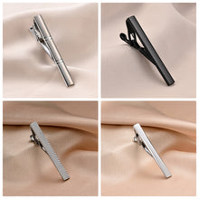 Cargar imagen en el visor de la galería, UJOY Tie Clips for Men, 10 Pcs Tie Bars Pinch Clip Set Silver 2.3 Inches Business Shirt Necktie Parts