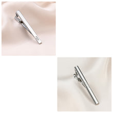 Cargar imagen en el visor de la galería, UJOY Tie Clips for Men, 10 Pcs Tie Bars Pinch Clip Set Silver 2.3 Inches Business Shirt Necktie Parts