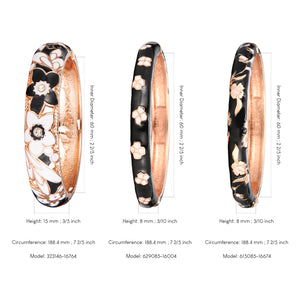 UJOY Womens Multi-Styles Set of Cloisonne Bracelets Gold Plated Flower Hollowed Enameled Hinged Cuff Bangles