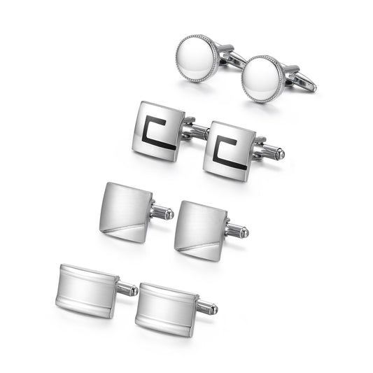 UJOY Tie Clip Shirts Cufflinks Combo Set Business Parts Necktie Pins Bars Cuff Links Box for Men