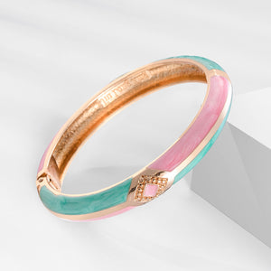 UJOY Set of Cloisonne Bracelet Openable Hinge Gold Cuff Enamel Flower Bangle Jewelry Gift for Women