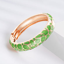 Load image into Gallery viewer, UJOY Colorful Cloisonne Bracelet Jewelry Enamel Handcraft Gold Spring Hinge