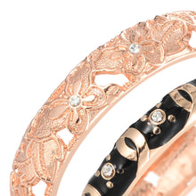 Cargar imagen en el visor de la galería, UJOY Set of Fashion Cloisonne Bracelets Gold Plated Butterfly Filigree Enameled Womens Gifts Bangles