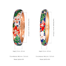 Load image into Gallery viewer, UJOY Fashion Set of Cloisonne Bracelets Gold Plated Flowers Filigree Enameled Womens Gifts Bangles