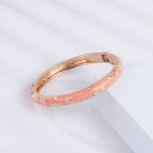 Cargar imagen en el visor de la galería, UJOY Colors Handcraft Jewelry Cloisonne Bracelet Enamel Colorful Flower Spring Hinged Women Bangles