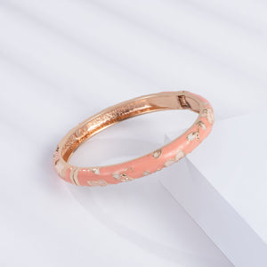 UJOY Colors Handcraft Jewelry Cloisonne Bracelet Enamel Colorful Flower Spring Hinged Women Bangles
