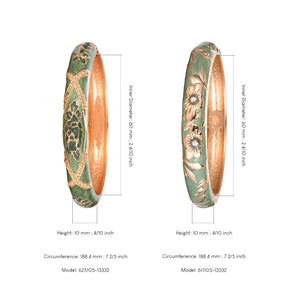UJOY Designer Indian Style Cloisonne Bracelets Openable Cuff Enameled Bangles Set Jewelry Gift for Women and Girls