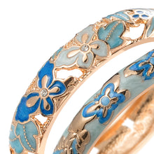 Load image into Gallery viewer, UJOY Fashion Cloisonne Bracelets Gold Plated Butterfly Filigree Enameled Set for Women Gifts Bangles