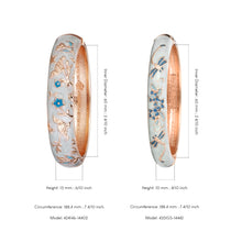 Load image into Gallery viewer, UJOY Set of Cloisonne Indian Bangle Colored Crystal Gold Plated Hinge Cuff Bracelets Hollowed Bird Enamel Jewelry Gift for Women and Girls