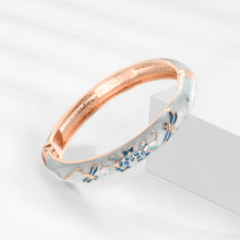 Load image into Gallery viewer, UJOY Set of Cloisonne Indian Bangle Colored Crystal Gold Plated Hinge Cuff Bracelets Hollowed Bird Enamel Jewelry Gift for Women and Girls
