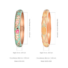 Cargar imagen en el visor de la galería, UJOY Designer Indian Style Cloisonne Bracelets Openable Cuff Enameled Bangles Set Jewelry Gift for Women and Girls