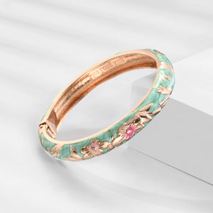 UJOY Designer Indian Style Cloisonne Bracelets Openable Cuff Enameled Bangles Set Jewelry Gift for Women and Girls
