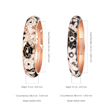 Cargar imagen en el visor de la galería, UJOY Set of Fashion Cloisonne Bracelets Gold Plated Black Rose Flower Filigree Enameled Womens Gifts