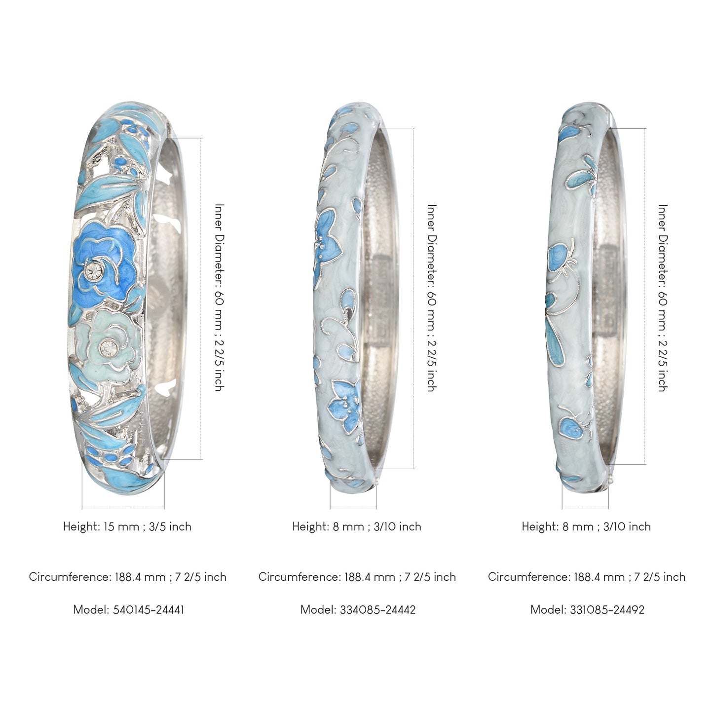 UJOY Womens Multi-Colors combo Set of Cloisonne Bracelets Gold Plated Flower Hollowed Enameled Hinged Cuff Bangles Jewelry Gift