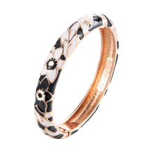 Cargar imagen en el visor de la galería, UJOY Colors Handcraft Jewelry Cloisonne Bracelet Enamel Flowers Spring Hinged Womens Bangles