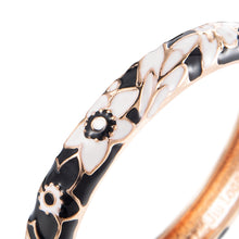 Cargar imagen en el visor de la galería, UJOY Colors Handcraft Jewelry Cloisonne Bracelet Enamel Flowers Spring Hinged Womens Bangles