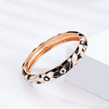 Cargar imagen en el visor de la galería, UJOY Colors Handcraft Jewelry Cloisonne Bracelet Enamel Flowers Spring Hinged Womens Bangles