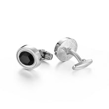 Load image into Gallery viewer, UJOY Men&#39;s Jewelry Cufflinks for Tuxedo Shirts for Weddings, Business, Dinner Black Stone