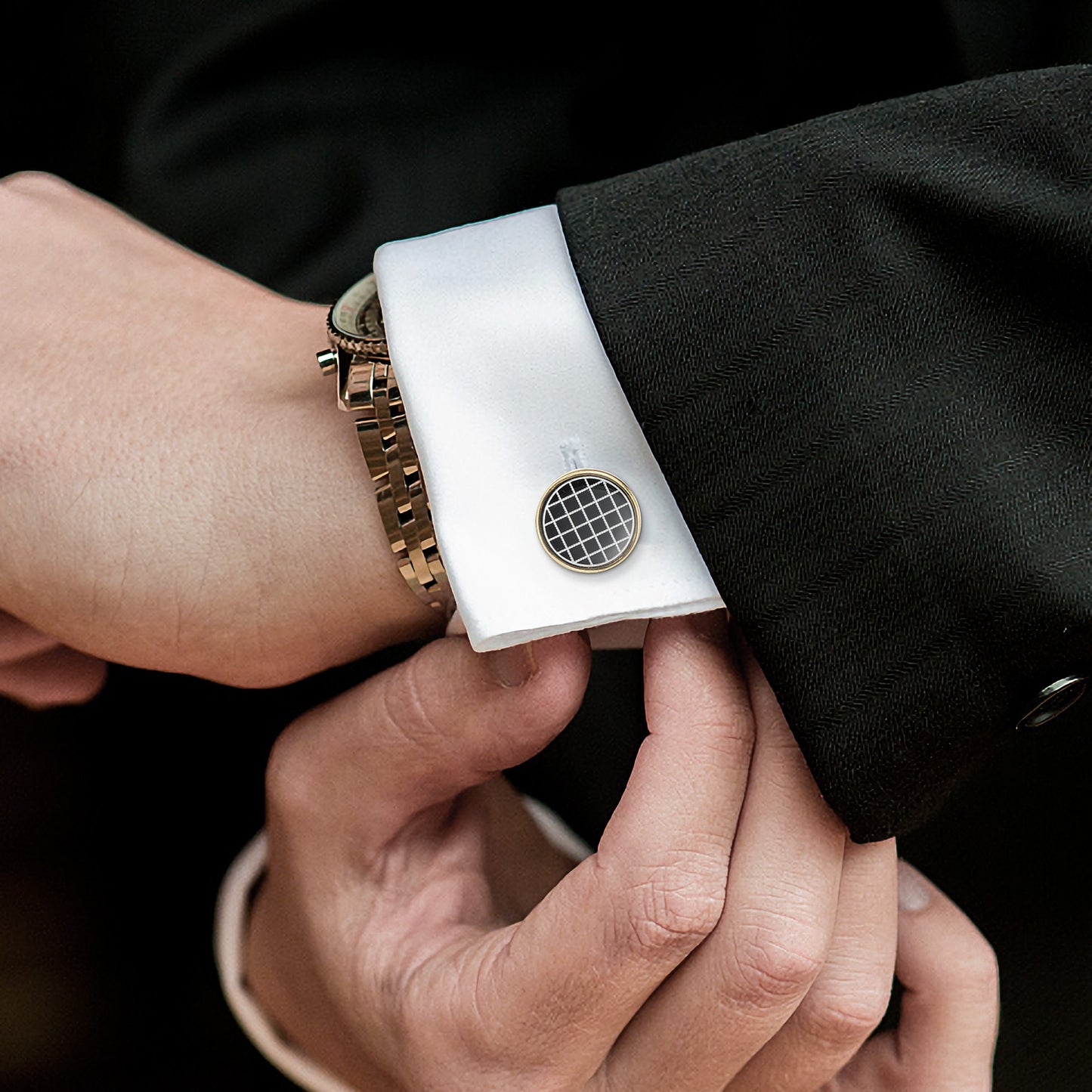 UJOY Men's Jewelry Cufflinks and Studs for Tuxedo Shirts for Weddings, Business, Dinner