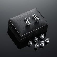 Cargar imagen en el visor de la galería, UJOY Cufflinks and Studs Set Blanks Shirt Tuxedo Buttons Packed in Cufflink Box for Men