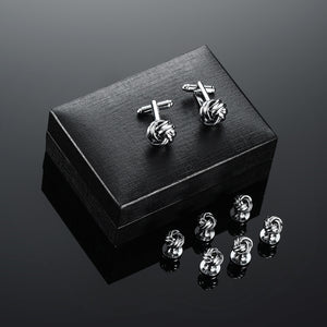 UJOY Cufflinks and Studs Set Blanks Shirt Tuxedo Buttons Packed in Cufflink Box for Men