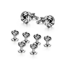 Cargar imagen en el visor de la galería, UJOY Cufflinks and Studs Set Blanks Shirt Tuxedo Buttons Packed in Cufflink Box for Men