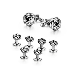 UJOY Cufflinks and Studs Set Blanks Shirt Tuxedo Buttons Packed in Cufflink Box for Men