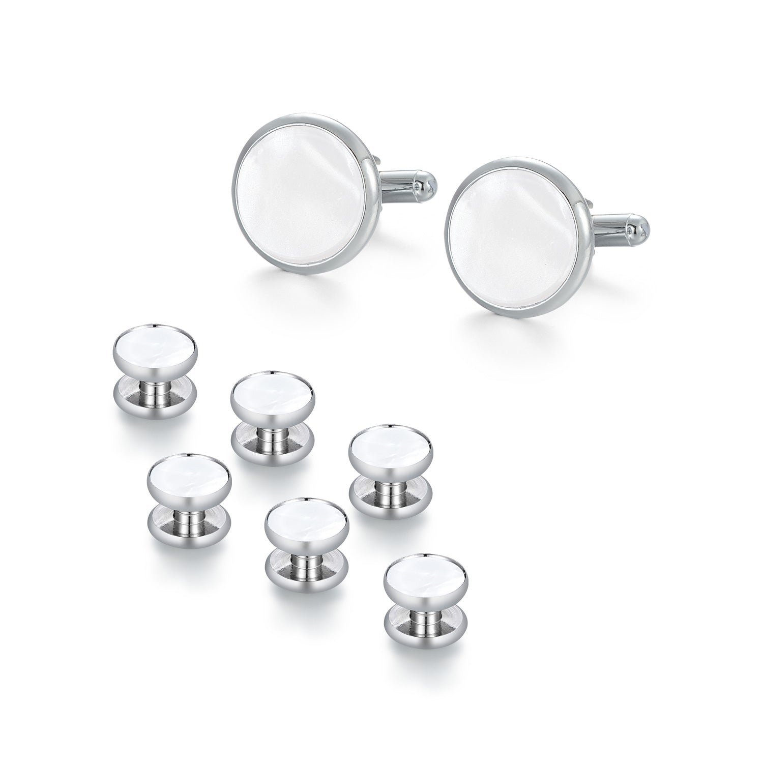 UJOY Mens Mother of Pearl Cufflinks and Studs Tuxedo Bottons Set Prese SARIHOSY HOME