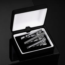 Cargar imagen en el visor de la galería, UJOY Tie Clips for Men, 3 Pcs Tie Bars Pinch Clip Set Silver Black 2.3 Inches Business Shirt Necktie Parts