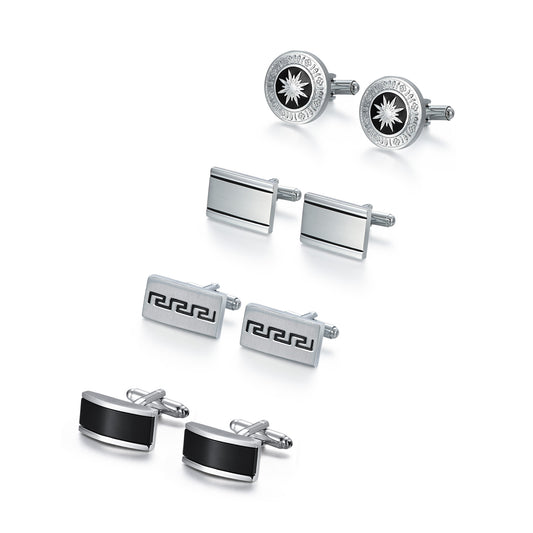 UJOY Tie Clip Shirts Cufflinks Combo Set Business Parts Necktie Pins Bars Cuff Links Box for Men