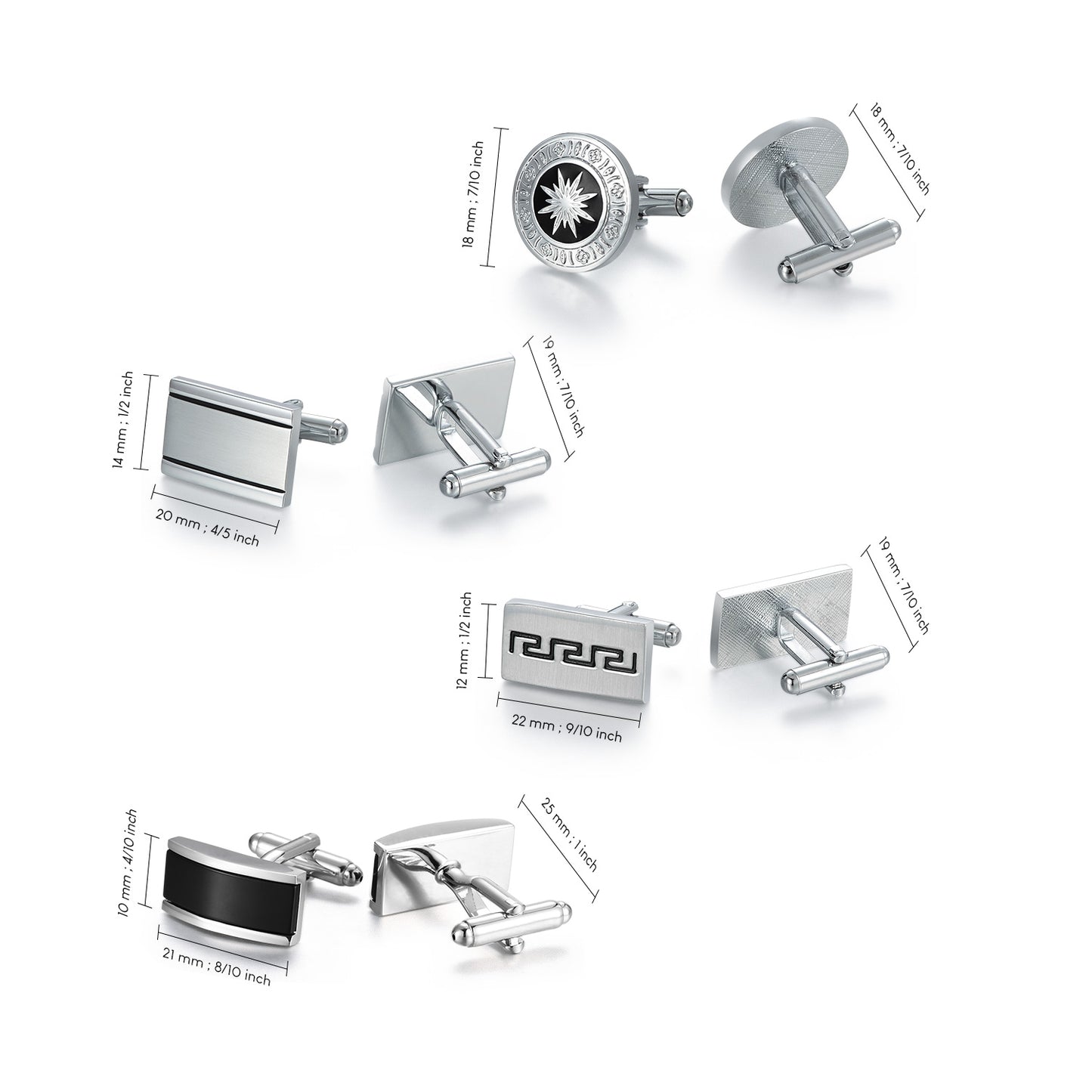 UJOY Tie Clip Shirts Cufflinks Combo Set Business Parts Necktie Pins Bars Cuff Links Box for Men