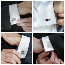 Cargar imagen en el visor de la galería, UJOY Tie Clip Shirts Cufflinks Combo Set Business Parts Necktie Pins Bars Cuff Links Box for Men