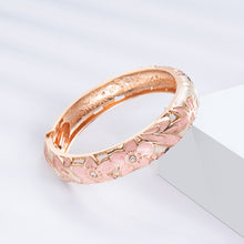 Cargar imagen en el visor de la galería, UJOY Bracelet Cloisonne Jewelry Fashion Opening Hinged Bangles Crafted Enamel Flower