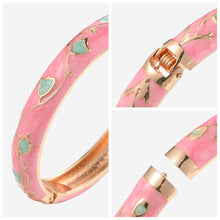 Load image into Gallery viewer, UJOY Vintage Bracelet Cloisonne Women Girls Hinged Bangles Enameled Flowers Bracelets