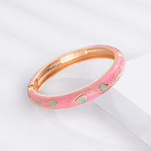 Load image into Gallery viewer, UJOY Vintage Bracelet Cloisonne Women Girls Hinged Bangles Enameled Flowers Bracelets