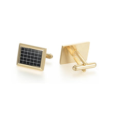 Load image into Gallery viewer, UJOY Men&#39;s Jewelry Cufflinks Black in Gold for Tuxedo Shirts for Weddings, Business, Dinner