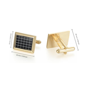 UJOY Men's Jewelry Cufflinks Black in Gold for Tuxedo Shirts for Weddings, Business, Dinner