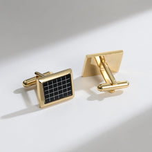 Load image into Gallery viewer, UJOY Men&#39;s Jewelry Cufflinks Black in Gold for Tuxedo Shirts for Weddings, Business, Dinner