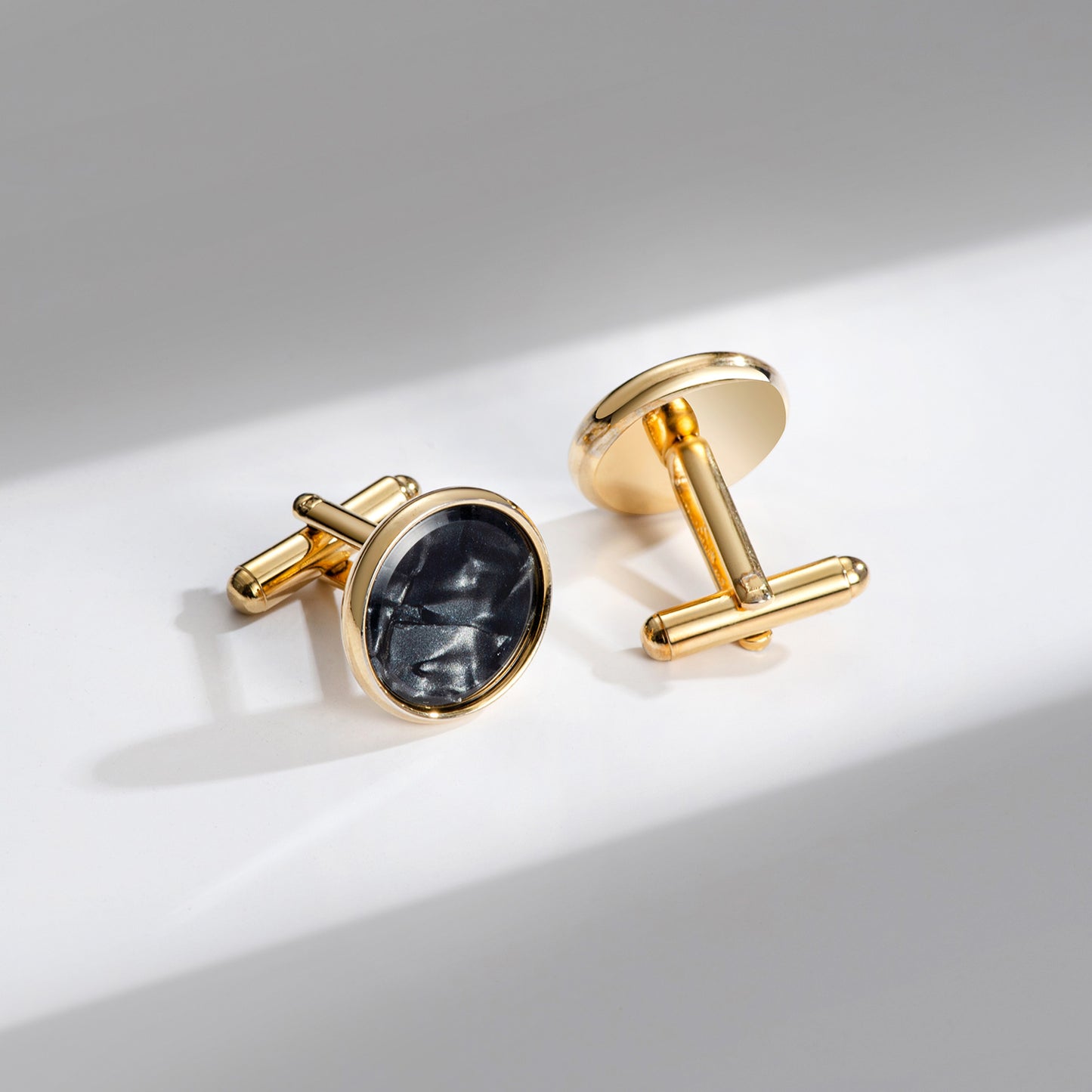 UJOY Mens Mother of Pearl Cufflinks and Studs Tuxedo Bottons Set Presentation Box Business Dress Parts for Wedding Party