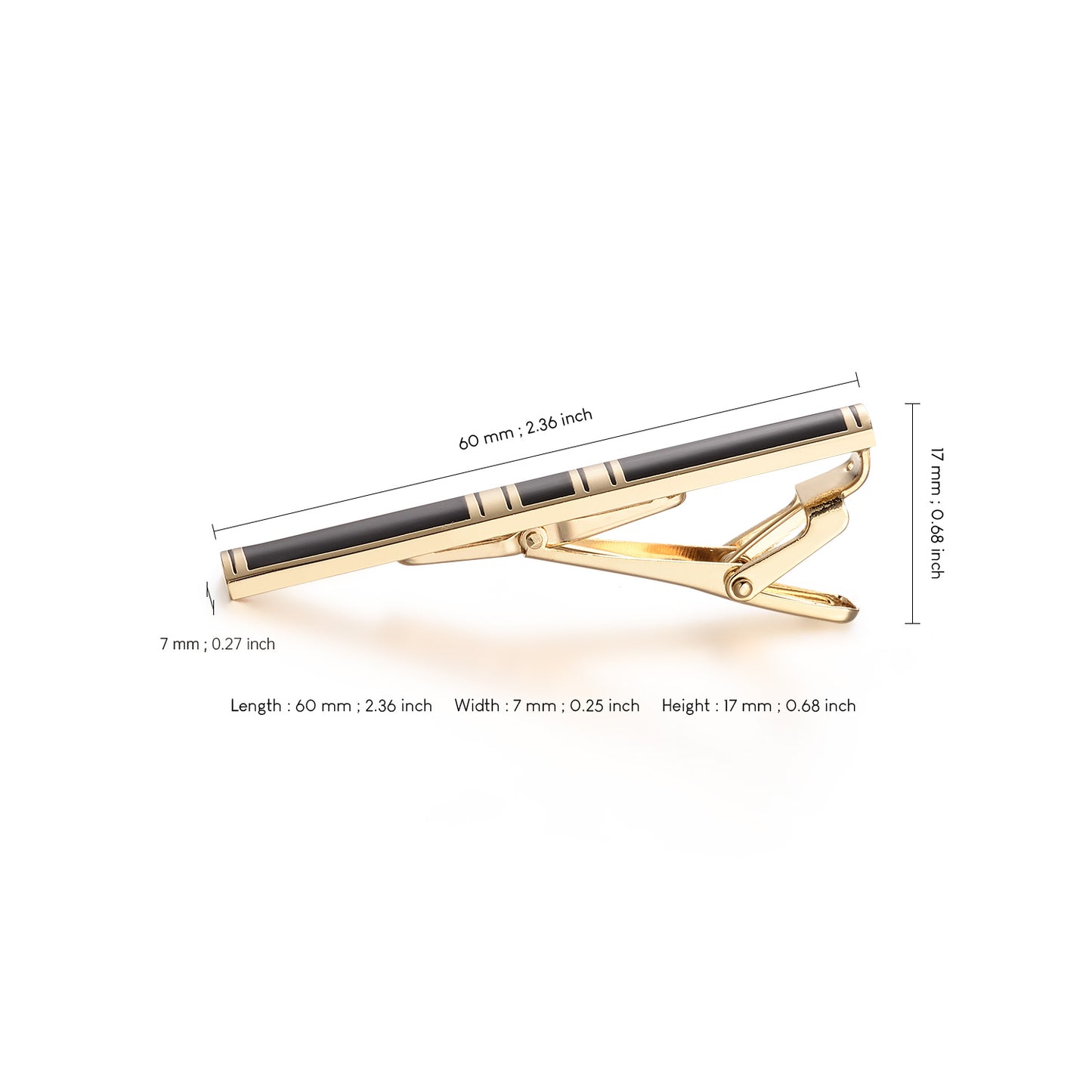 UJOY Skinny Tie Clips Gold Necktie Shirts Bar Pins Box Packed Gift for Men