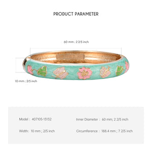 UJOY Gorgeous Jewelry Enemal Bracelets-Cloisonne Floral Golden Spring Openable Cuff Bangles Gifts for Women Girl