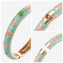 Load image into Gallery viewer, UJOY Gorgeous Jewelry Enemal Bracelets-Cloisonne Floral Golden Spring Openable Cuff Bangles Gifts for Women Girl